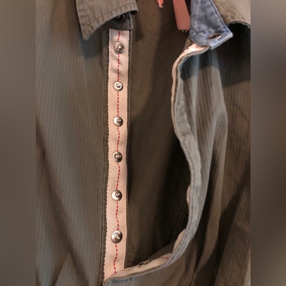 Tommy Hilfiger Vintage Y2K snap front shirt military style chic - Picture 5 of 11